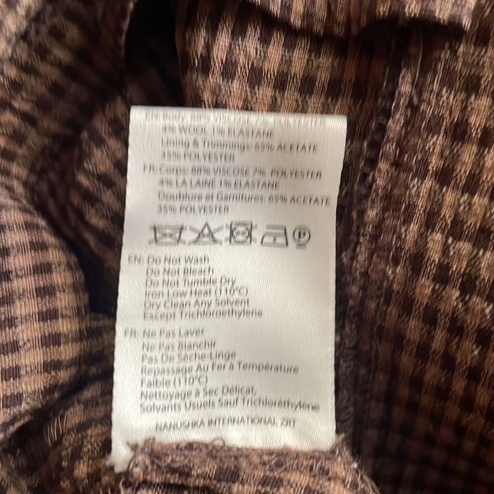 Nanushka High Waisted Check Crop Paperbag Pants - Picture 9 of 9